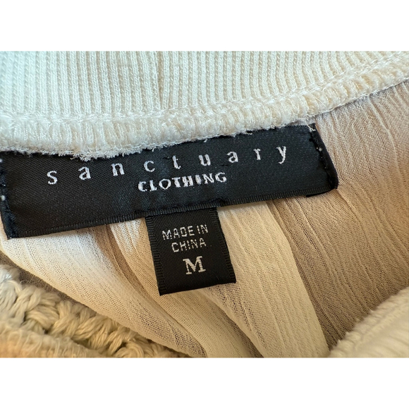 EUC Women's Sanctuary HI-low Sweater Tunic Top Size M White Cream - Picture 2 of 8